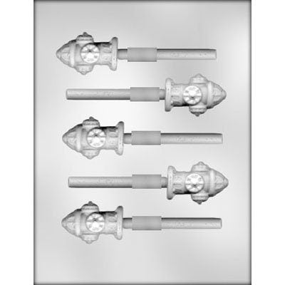 FIRE HYDRANT Sucker Chocolate Candy Mold -- Fire Plug Firefighter Lolly Lollipop Craft Supply