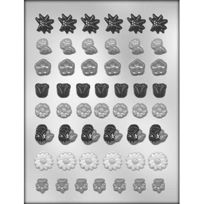 MINI FLOWER Chocolate Candy Mold -- Bite Size Assortment Flowers Summer Floral