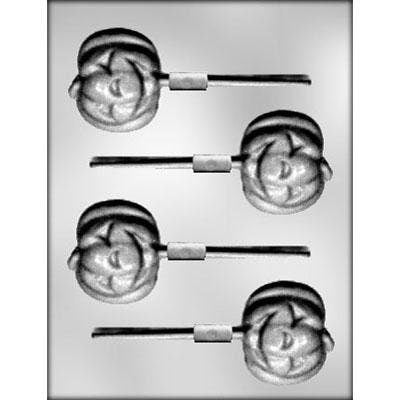 JACK O LANTERN Sucker Chocolate Candy Mold -- Pumpkin Halloween Scary Lolly Lollipop