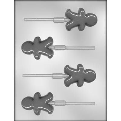GINGERBREAD MAN Sucker Chocolate Candy Mold -- Gingerbread House Christmas Holiday Lolly Lollipop