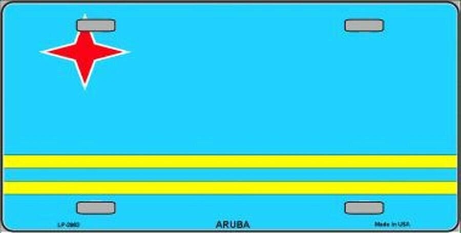 ARUBA Flag Metal License Plate Sign Novelty Vanity Aruban