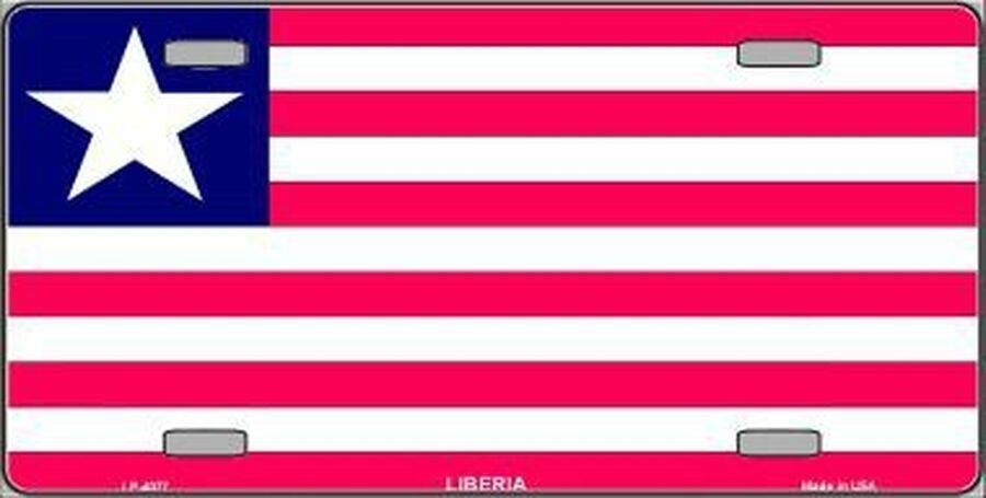 LIBERIA Flag Metal License Plate Sign Novelty Vanity Liberian Liberians