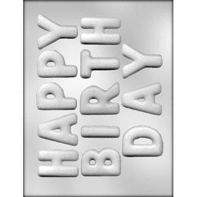 HAPPY BIRTHDAY LETTERS Chocolate Candy Mold -- Happy Birthday Text Letters Party