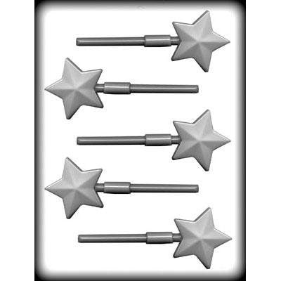 FACETED STAR Sucker Hard Candy Mold -- Earth Moon Sun Man Star Lolly Lollipop