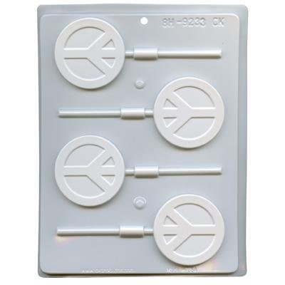 PEACE SIGN Sucker Hard Candy Mold -- Peace Symbol Lolly Lollipop