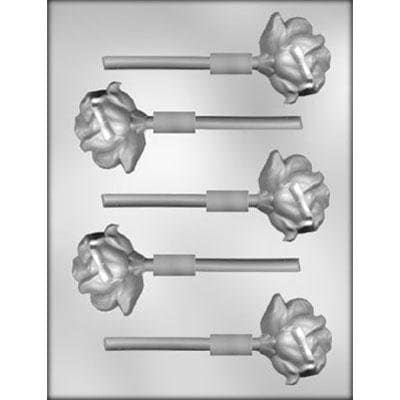 ROSE Sucker Chocolate Candy Mold -- Roses Flower Floral Rose Petal Lolly Lollipop