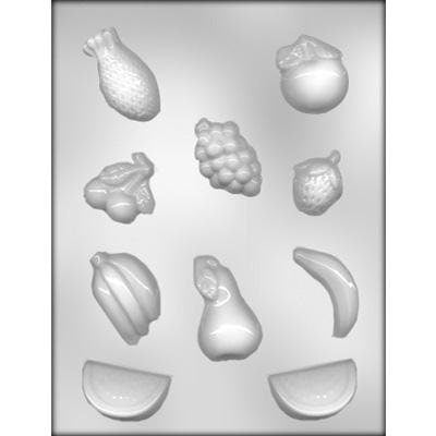 MIXED FRUIT Chocolate Candy Mold -- Assortment Fruit Pear Pineapple Grapes Cherries
