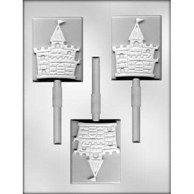 LARGE CASTLE Sucker Chocolate Candy Mold -- Noble Knight Princess Medieval Lolly Lollipop