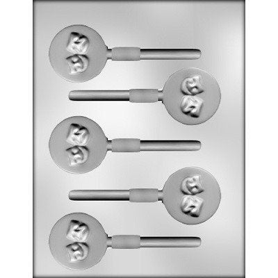 COMEDY TRAGEDY MASK Sucker Chocolate Candy Mold -- Live Performance Play Theater Lolly Lollipop