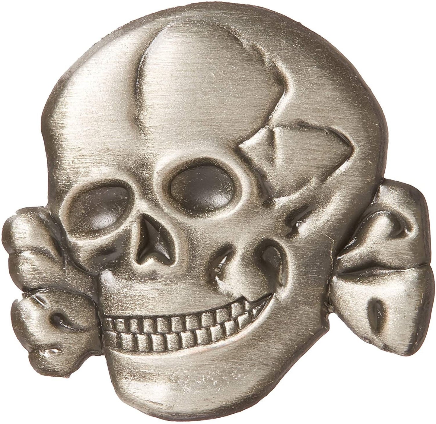 SKULL Lapel Pin - Skull Bones Crossbones Pewter Pin for Backpack Tie Shirt Trading Button Pinback