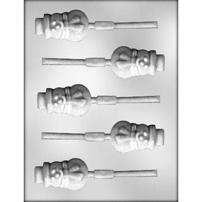 SNOWMAN Sucker Chocolate Candy Mold -- Christmas Snow Winter Lolly Lollipop Craft Supply