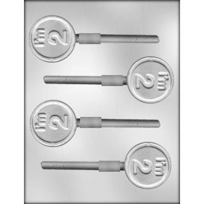 I'M 2 ROUND Sucker Chocolate Candy Mold -- Birthday Party TWO Year Old Lolly Lollipop