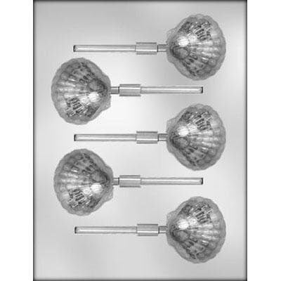 CLAM SHELL Sucker Chocolate Candy Mold -- Sea Oyster Aquatic Ocean Lolly Lollipop