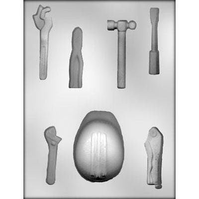 HARD HAT With TOOLS Chocolate Candy Mold -- Carpenter Builder Hammer Pliers Wrench Construction