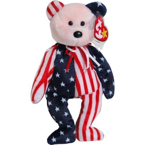 SPANGLE The Bear (Pink Face) Ty Beanie Baby Retired Beanbag Plush - New with Tags