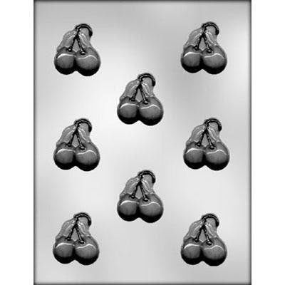 CHERRY Chocolate Candy Mold -- Bite Size Cherries with Stem Fruit Craft Supply