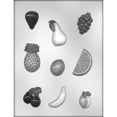 MIXED FRUIT Chocolate Candy Mold -- Assortment Fruit Pear Pineapple Grapes
