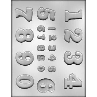 ASSORTED NUMBER Chocolate Candy Mold -- Numbers Large Small