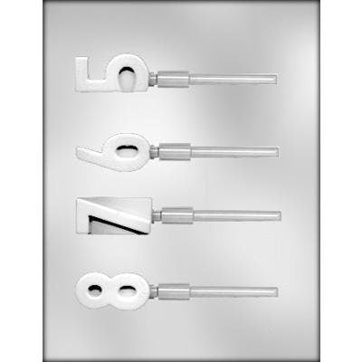 NUMBER 5-6-7-8 Sucker Chocolate Candy Mold -- Numbers Lolly Lollipop Craft Supply