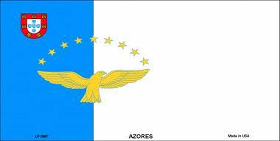 AZORES Flag Metal License Plate Sign Novelty Vanity Açoriano Azorean