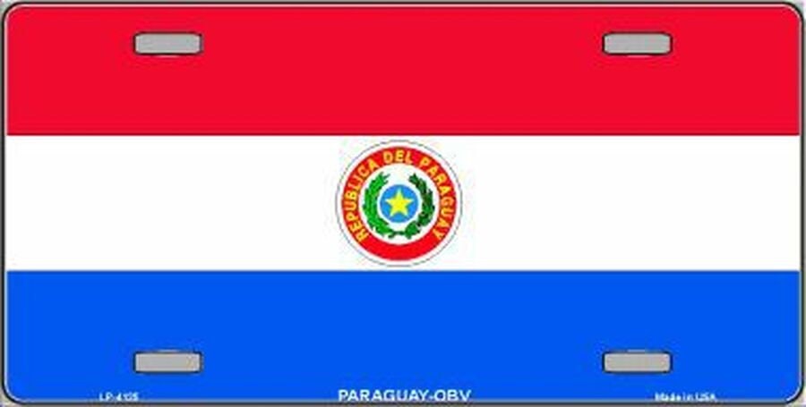Paraguay-OBV Flag Metal License Plate Sign Novelty Vanity