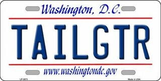 TAILGTR Washington DC State Background Metal License Plate Tailgator Craft Supply
