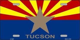 TUCSON ARIZONA State Flag Metal License Plate Sign Novelty Vanity Craft Supply