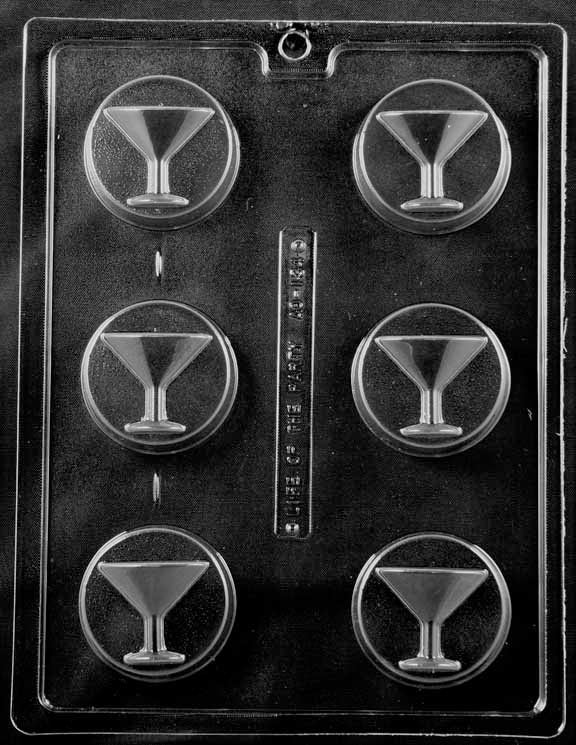 MARTINI COOKIE Chocolate Candy Mold - Cocktail Drink Glass Cookies