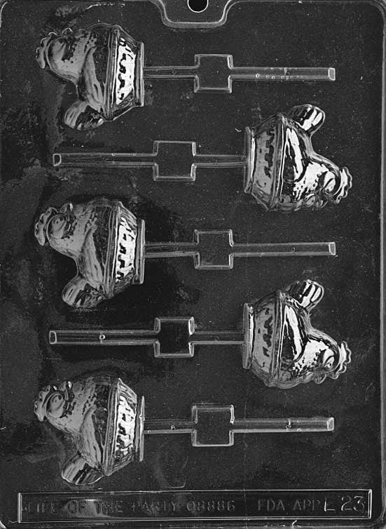 HEN IN BASKET Lolly Sucker Chocolate Candy Mold - Hen Easter Basket