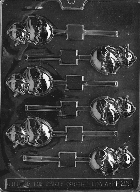 CHICKEN IN EGG Lolly Sucker Chocolate Candy Mold - Easter Egg Basket