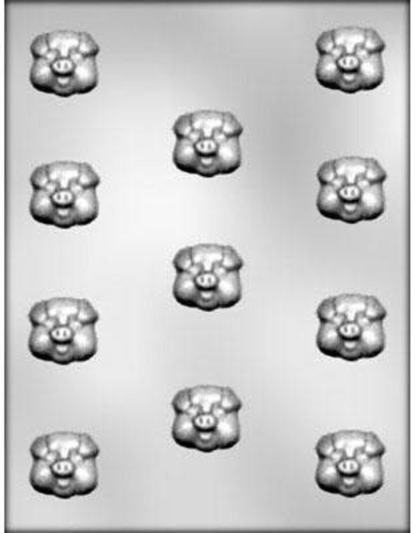 PIG FACE Chocolate Candy Mold -- Bite Size Pigs Piglet Farm Animals