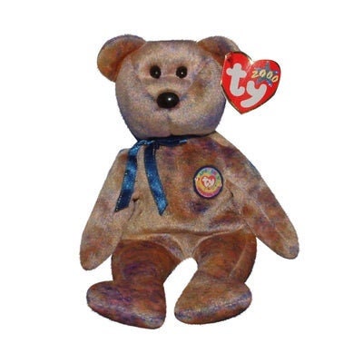 CLUBBY 3 the Platinum Bear Ty Beanie Baby Retired Beanbag Plush - New with Tags III