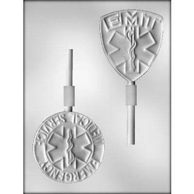 EMT Sucker Chocolate Candy Mold -- Ambulance EMT First Responder 911 Truck Paramedic EMS Lolly Lollipop