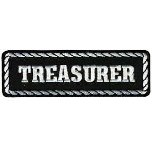 TREASURER Patch - MC Club Officer Biker Motorcycle Embroidered Patch Appliqué