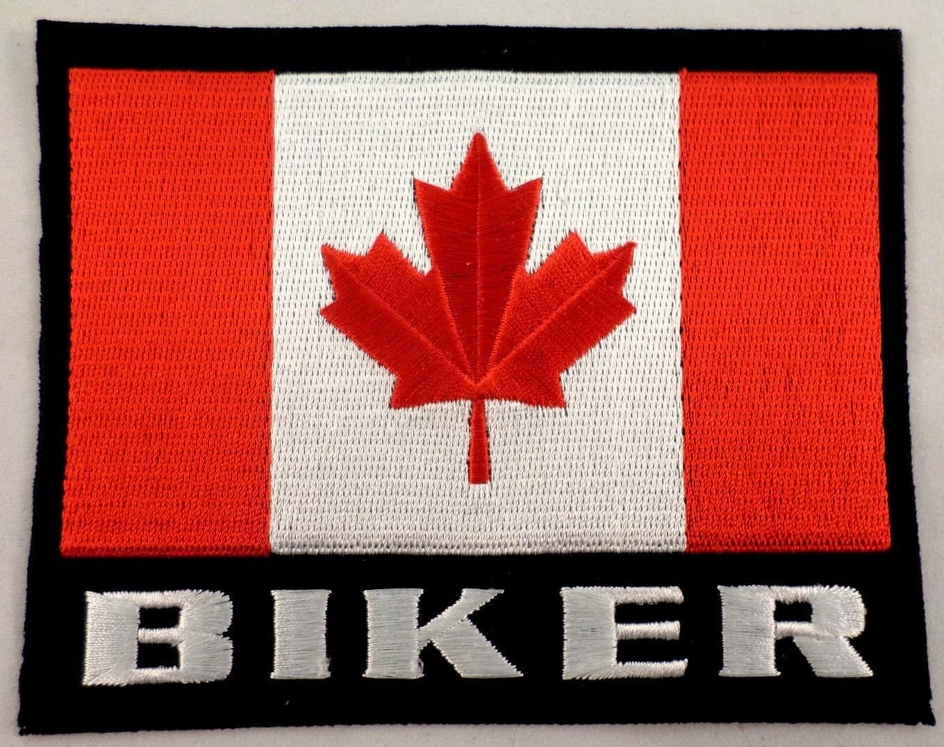 Canadian Biker Flag Patch - Canada MC Club Biker Motorcycle Embroidered Patch Appliqué Craft Supply