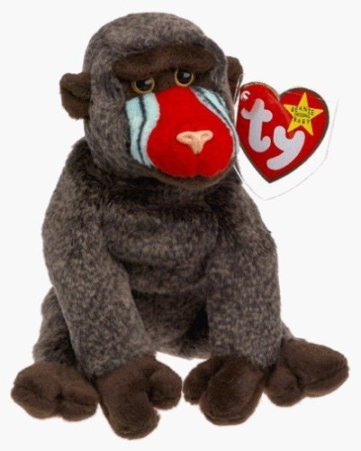 CHEEKS The Baboon Ty Beanie Baby Retired Beanbag Plush - New with Tags