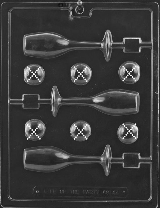 CHAMPAGNE GLASS LOLLY Sucker Chocolate Candy Mold Craft Supply