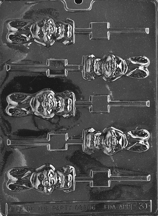 CHUNKY BUNNY LOLLY Sucker Chocolate Candy Mold - Easter Egg Basket Jumping Bunnies