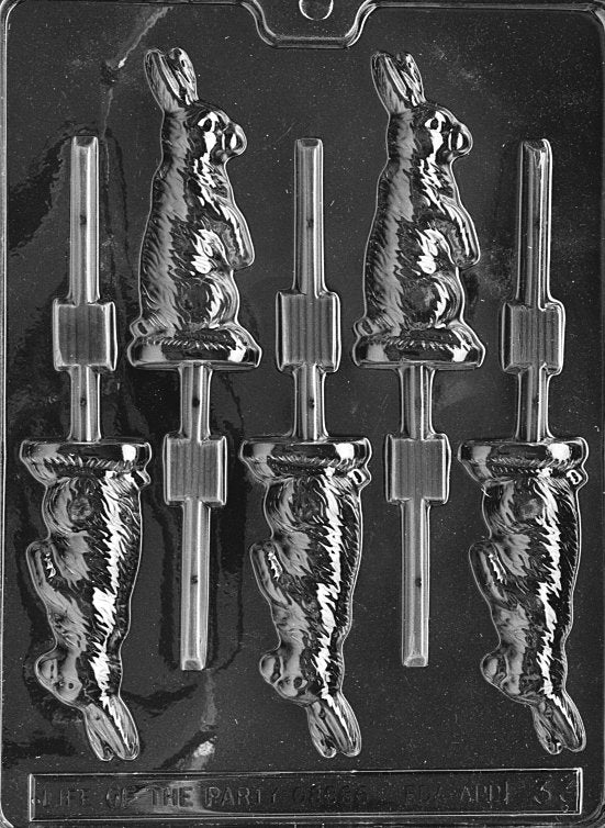 SITTING BUNNY LOLLY Sucker Chocolate Candy Mold - Easter Egg Basket Sitting Bunnies