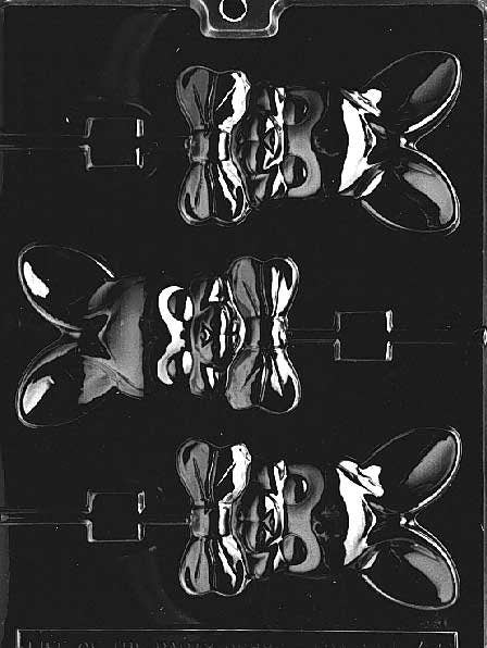 BUNNY WITH BOW Lolly Sucker Chocolate Candy Mold - Easter Bunny Egg Basket