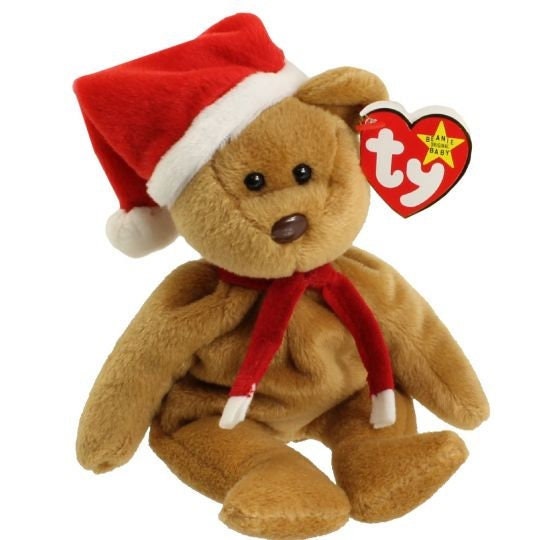 1997 HOLIDAY TEDDY Bear Ty Beanie Baby Retired Beanbag Plush - New with Tags Christmas