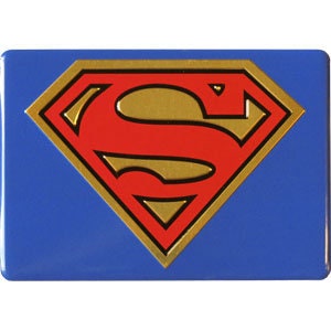 SUPERMAN Gold Logo on Blue Magnet for Refrigerators and Lockers DC Comics