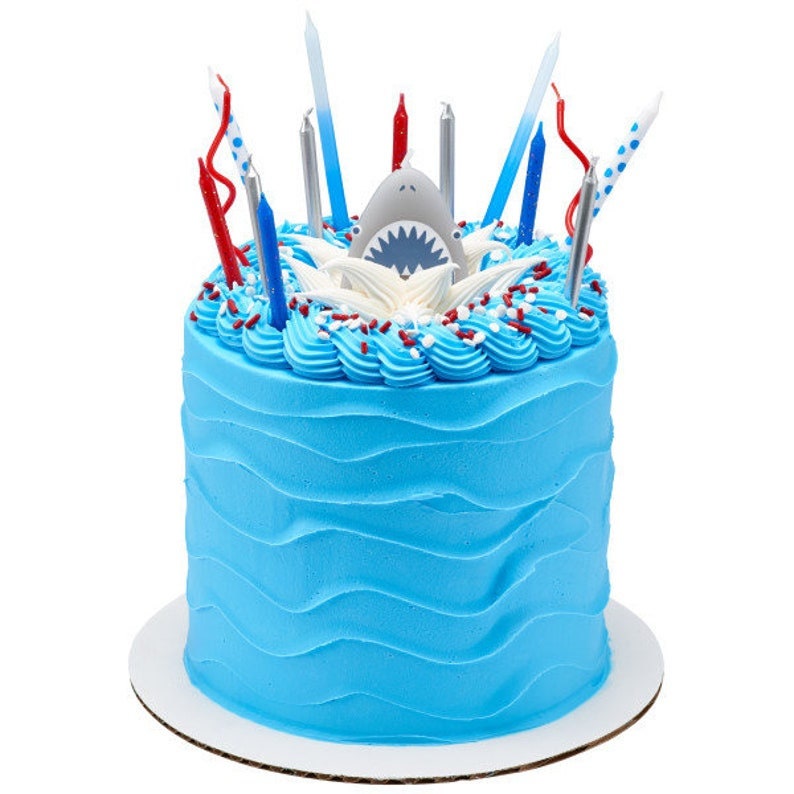 SHARK Birthday Candle - Candles Cupcake Cake Toppers Birthday Party Decoration - Baby Shark