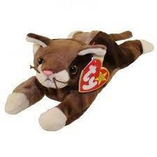 POUNCE The Cat Ty Beanie Baby Retired Beanbag Plush - New with Tags