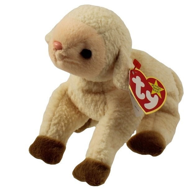 EWEY The Lamb Ty Beanie Baby Retired Beanbag Plush - New with Tags