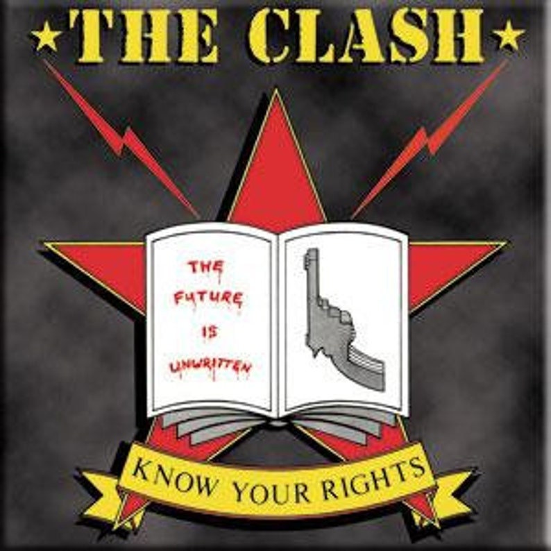 THE CLASH Know Your Rights Magnet for Refrigerators and Lockers - Rock Band Craft Supply
