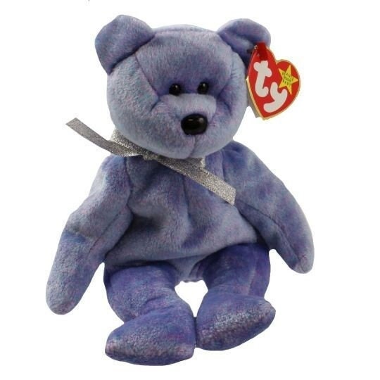 CLUBBY 2 the Platinum Bear Ty Beanie Baby Retired Beanbag Plush - New with Tags Vintage 1990s