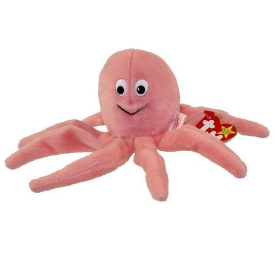 INKY the Octopus Ty Beanie Baby Retired Beanbag Plush - New with Tags Vintage 1990s