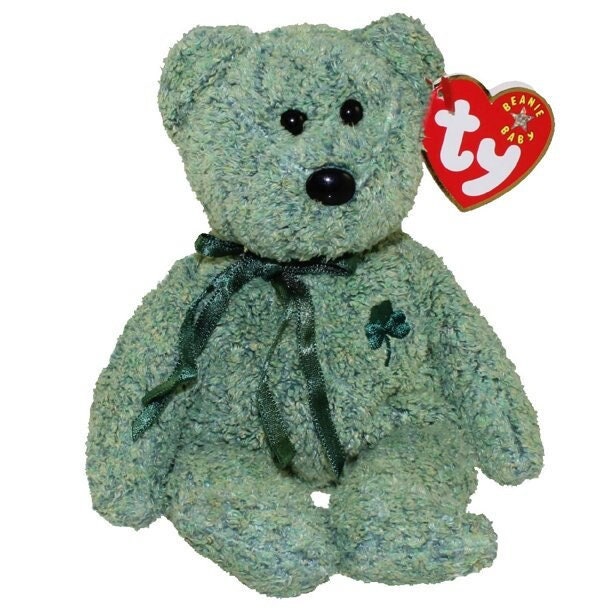 Shamrock the Bear St. Patrick's Day Ty Beanie Baby Retired Beanbag Plush - New with Tags Vintage Retired 03/06/2001