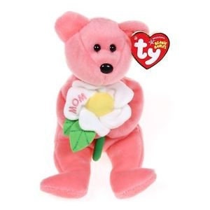 DEARLY the Bear Ty Beanie Baby Beanbag Plush - New with Tags Vintage Retired 05/26/2005 Mothers Day